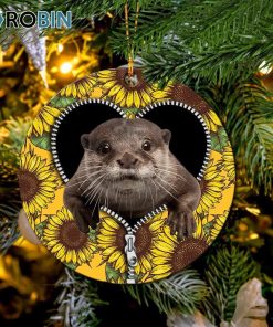 Beaver Sunflower Zipper Ornament – Christmas Decorations Beaver Sunflower Zipper Ornament – Christmas Decorations