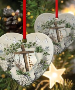 Believe In God Unique Christian Heart Ornament
