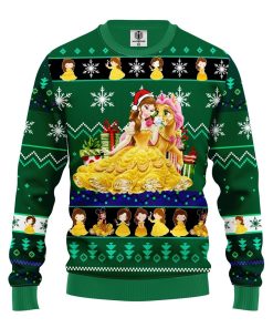 bella beauty and the beast ugly christmas sweatshirt green 1 fSwln