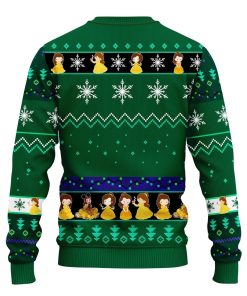 bella beauty and the beast ugly christmas sweatshirt green 2 R6HXx