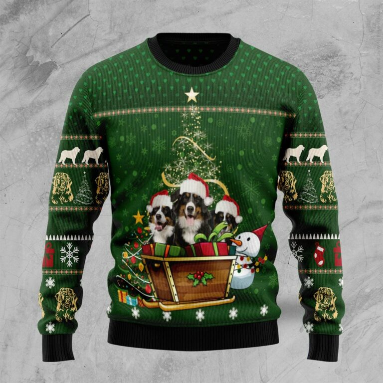 Bernese Mountain Dog Group Xmas Ugly Christmas Sweatshirt, Sweater