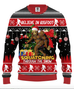 bigfoot ugly christmas sweatshirt 1 pG3aV