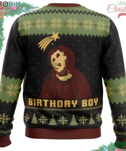 birthday boy the ruined fresco of jesus ugly christmas sweater 543 M8tNZ