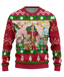 black clover anime ugly christmas sweater red xmas gift 1 KZssB