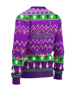 Black Clover Anime Ugly Christmas Sweatshirt Purple Xmas Gift