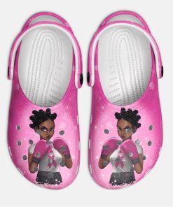Black Girl Breast Cancer Awareness Classic Clog, Unisex Crocs Shoes