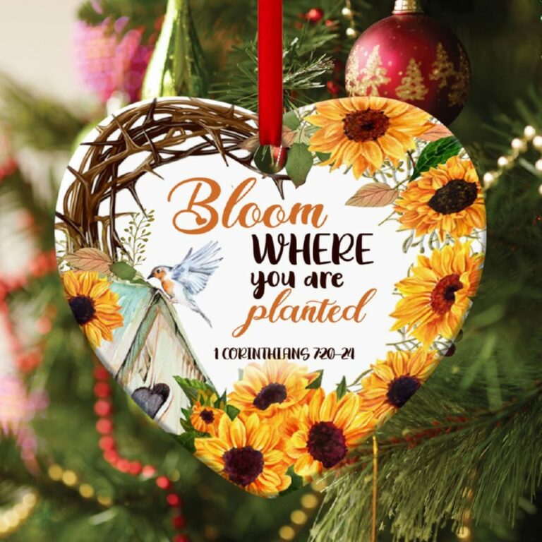 Bloom Where You Are Planted Special Sunflower Heart Ornament