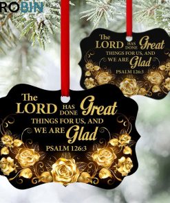 blooming flower ornament the lord has done great things for us 1 jr11yd