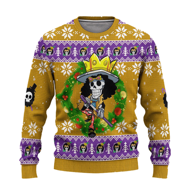 Brook One Piece Anime Ugly Christmas Sweatshirt Xmas Gift