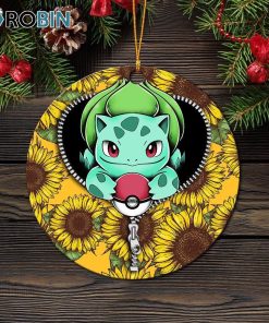 bulbasaur pokemon sunflower zipper ornament christmas decorations 1 mfnsof