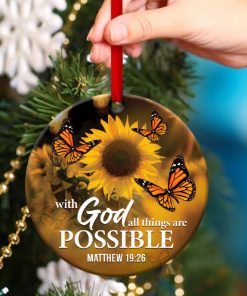 Butterfly And Sunflower Circle Ornament Believe In God Butterfly And Sunflower Circle Ornament Believe In God