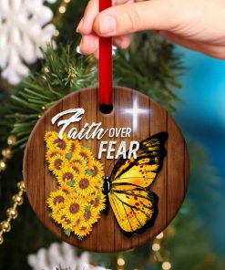 Butterfly Christian Circle Ornament Faith Over Fear Butterfly Christian Circle Ornament Faith Over Fear