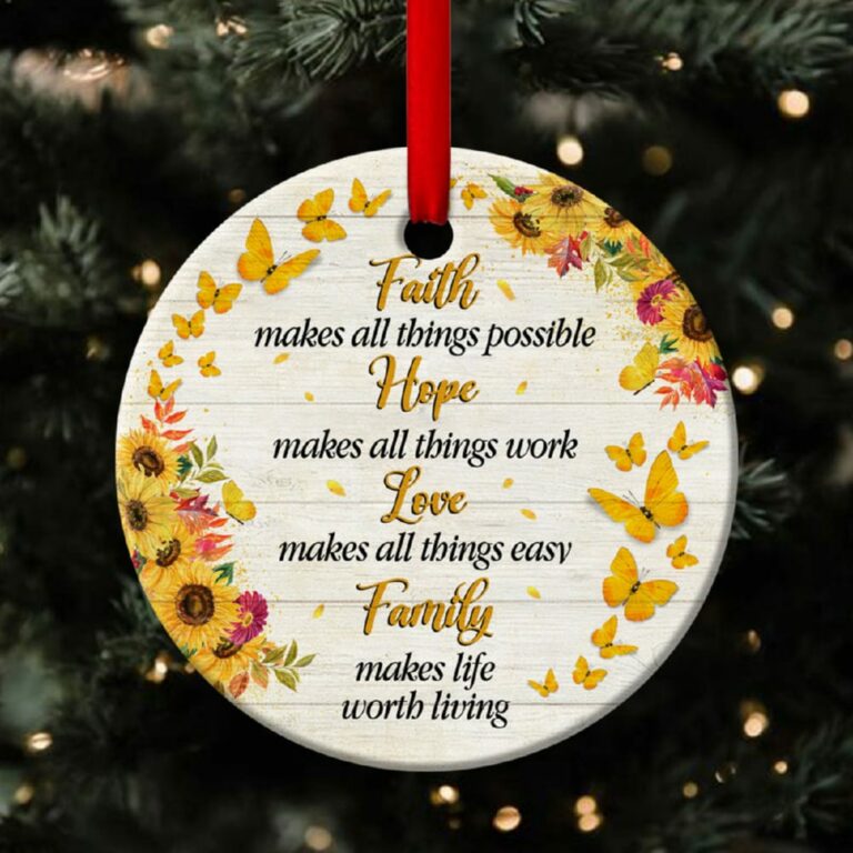 Butterfly Circle Ornament Faith Makes All Things Possible