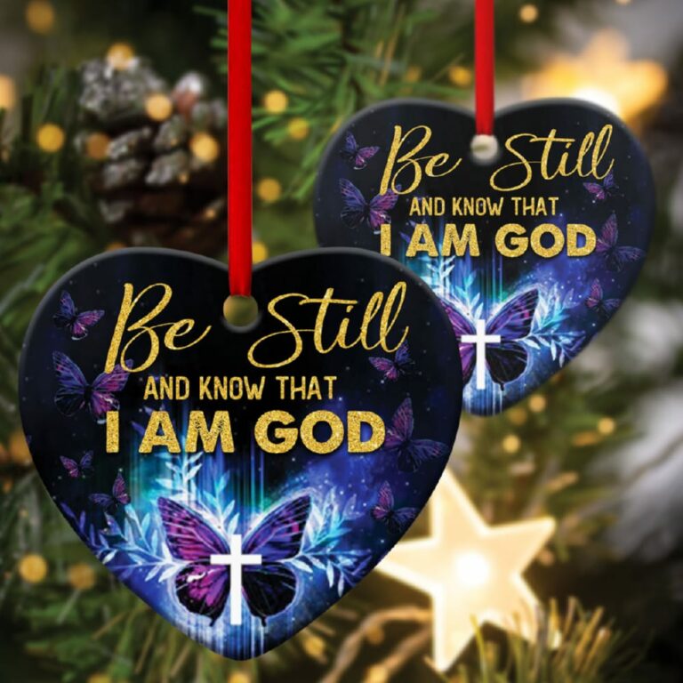 Butterfly Heart Ornament Believe In God