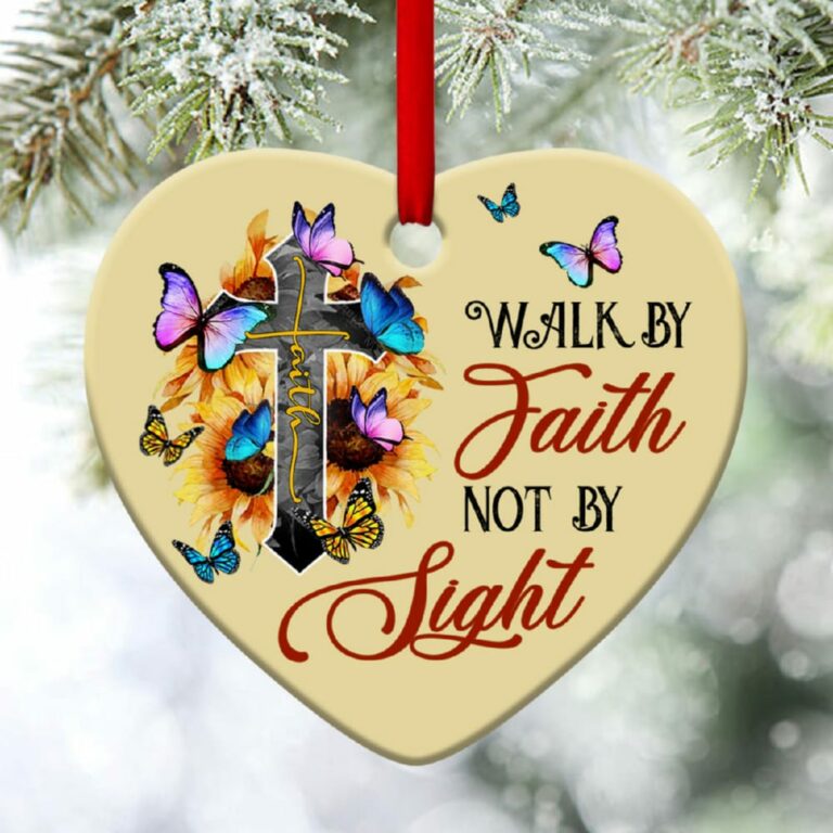 Butterfly Heart Ornament For We Walk By Faith