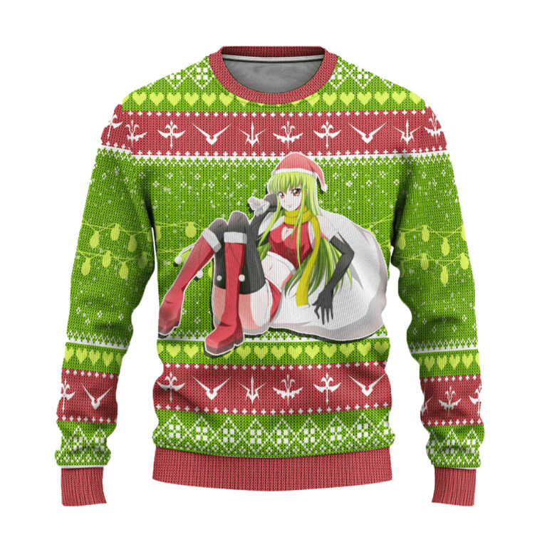 C.C. Anime Ugly Christmas Sweatshirt Custom Code Geass Xmas Gift