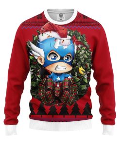 Captain America Cute Noel Mc Ugly Christmas Sweater