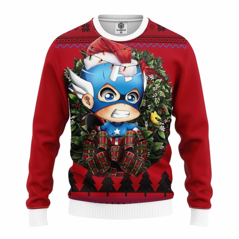 Captain America Cute Noel Mc Ugly Christmas Sweater
