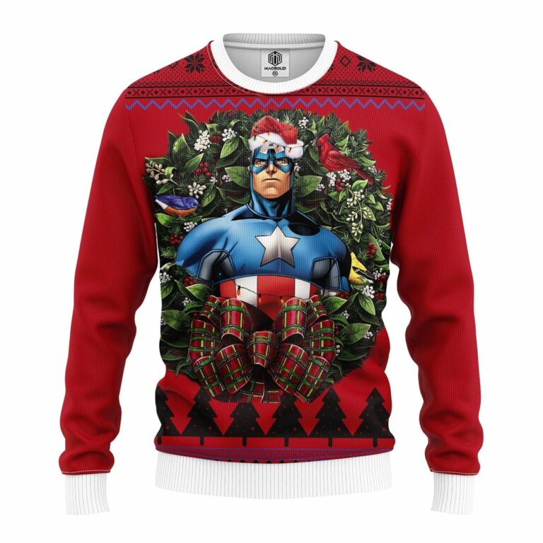 Captain America Illustration Noel Mc Ugly Christmas Sweater