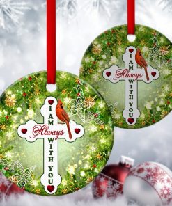 Cardinal Bird Circle Ornament God Is Always Beside You Cardinal Bird Circle Ornament God Is Always Beside You