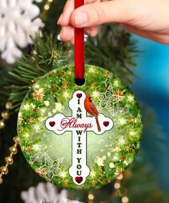 cardinal bird circle ornament god is always beside you 3 gWqju