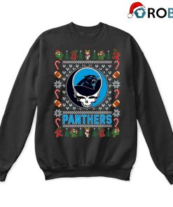Carolina Panthers X Grateful Dead Ugly Christmas Sweatshirt