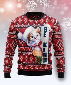 Cat Be Kind Ugly Christmas Sweatshirt, Sweater