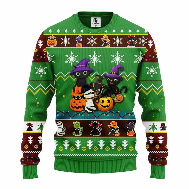 Cat Cute Witcher Noel Mc Ugly Christmas Green