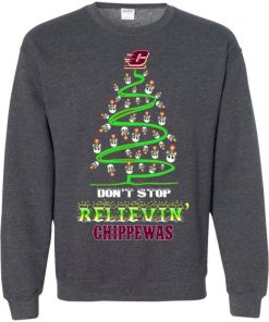 central michigan chippewas ugly christmas sweaters unicorn donE28099t stop believinE28099 sweatshirt 3 88N9d