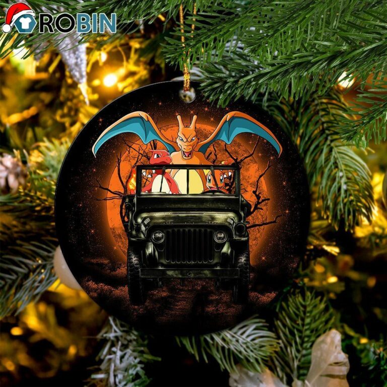Charizard Charmender Drive Jeep Halloween Moonlight Ornament – Christmas Decorations