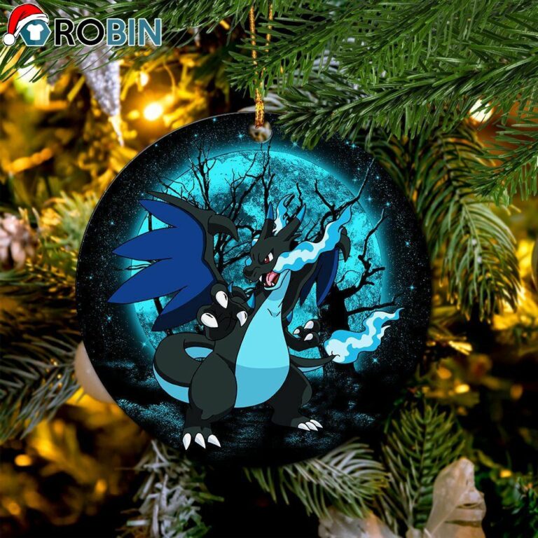 Charizard Mega X Moonlight Christmas Ornament