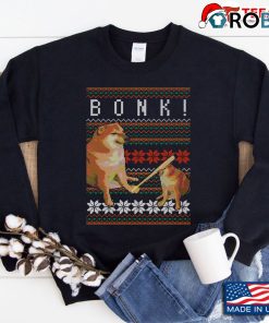 Cheems Doge Bonk Meme Ugly Christmas Sweatshirt