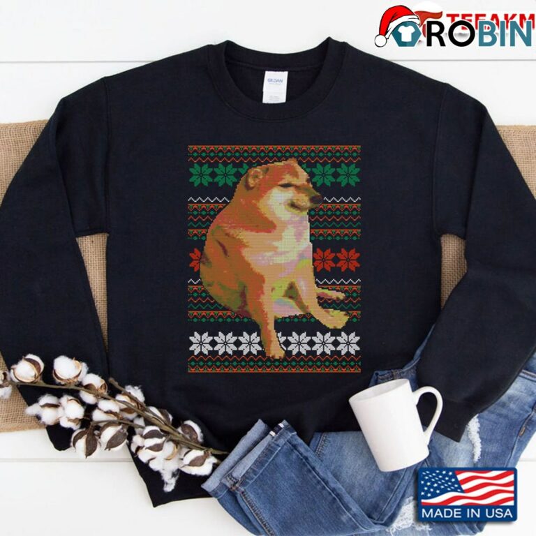 Cheems Doge Meme Ugly Christmas Sweatshirt