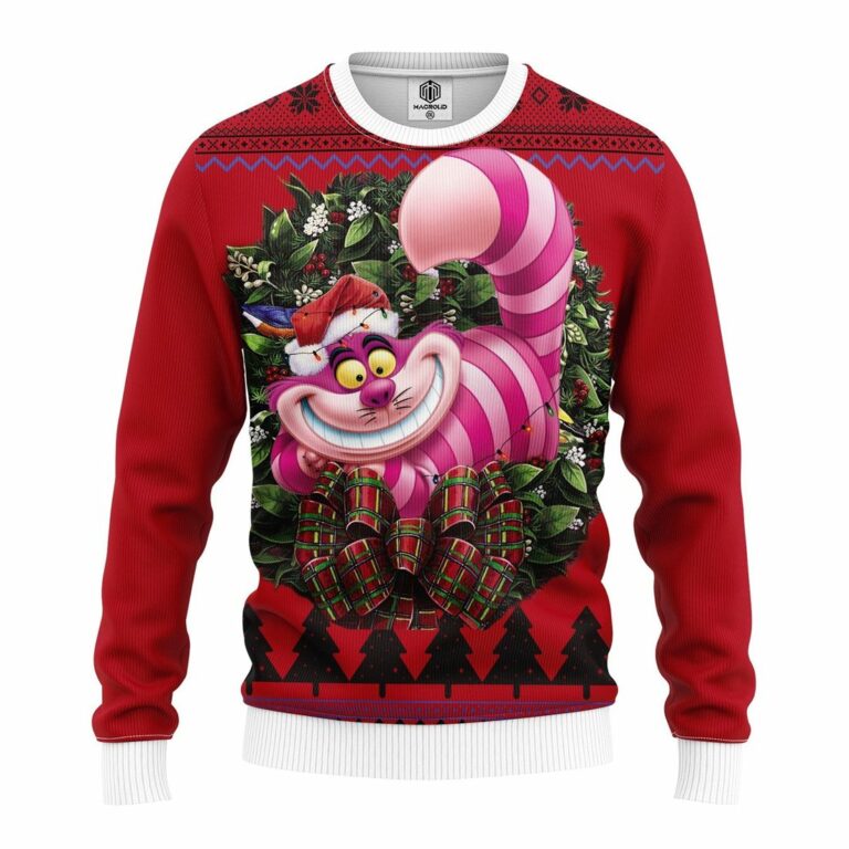 Cheshire Cat Alice In Wonderland 2 Noel Mc Ugly Christmas Sweatshirt