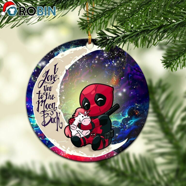 Chibi Deadpool Unicorn Toy Love You To The Moon Galaxy Ornament – Christmas Decorations