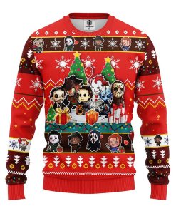 chibi horror halloween ugly christmas sweatshirt 1 NLdU0