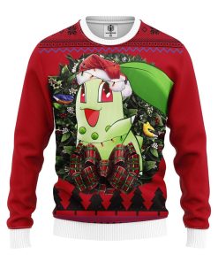 Chikorita Pokemon Noel Mc Ugly Christmas Sweatshirt