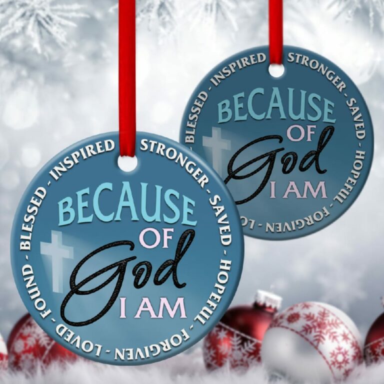 Christian Circle Ornament God Strengthens Me