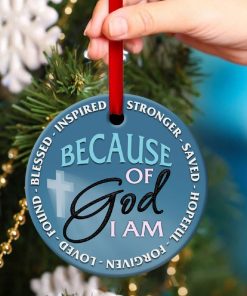 Christian Circle Ornament God Strengthens Me Christian Circle Ornament God Strengthens Me