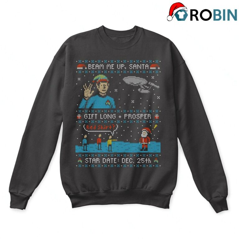 Christmas Beam Me Up Santa Star Trek Ugly Sweatshirt
