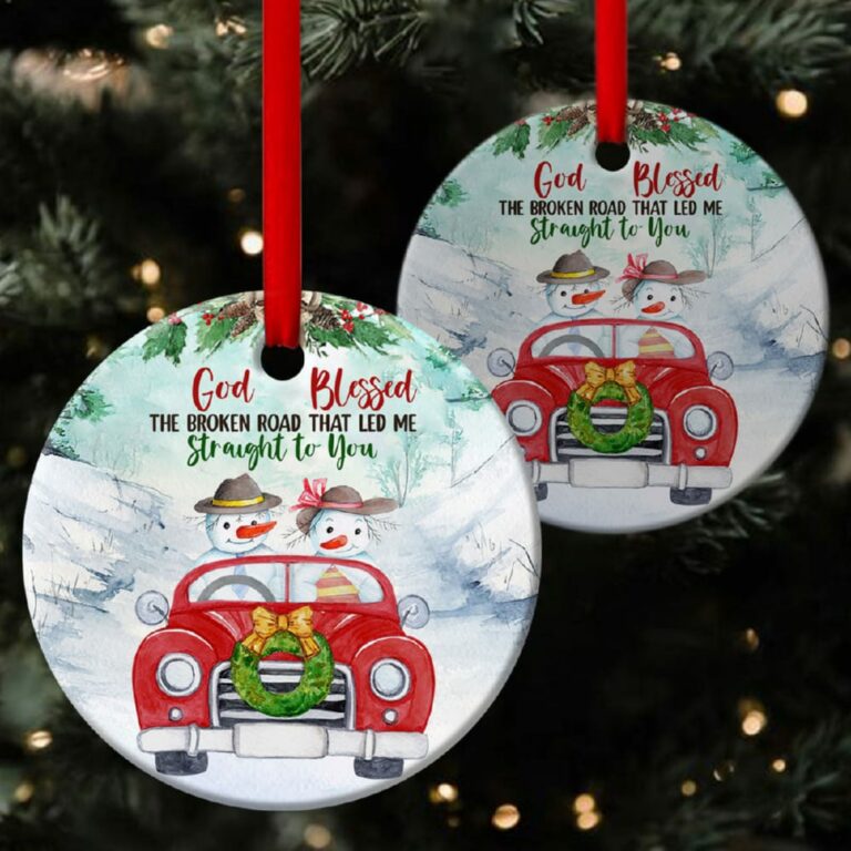 Christmas Circle Ornament God Took Me Straight To You
