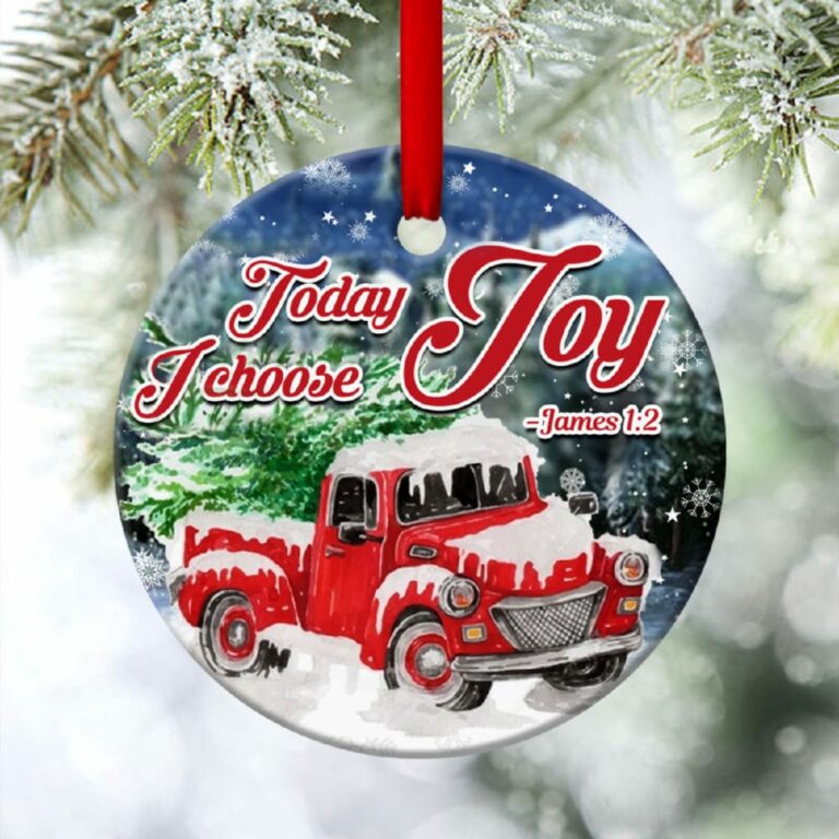 Christmas Circle Ornament I Choose Joy For Today
