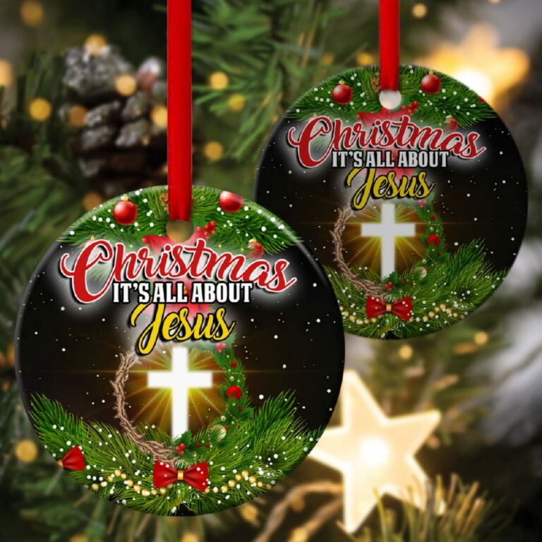 Christmas Circle Ornament It’s All About Jesus