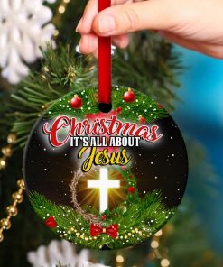 Christmas Circle Ornament It’s All About Jesus Christmas Circle Ornament It’s All About Jesus