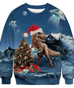 christmas dinosaur christmas ugly sweatshirt sweater 1 cfxque