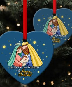 Christmas Heart Ornament Bless You The Warmest