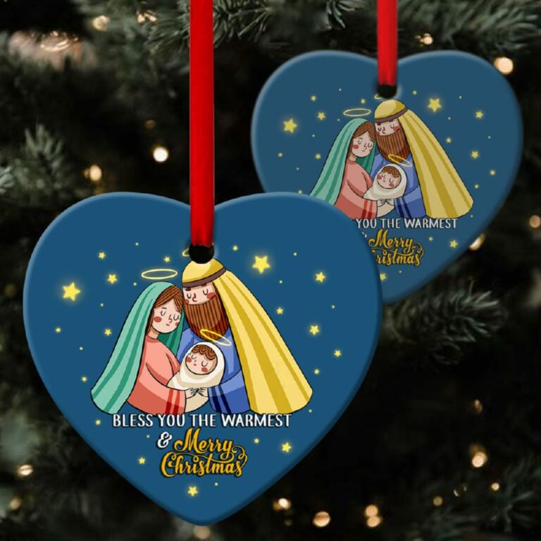 Christmas Heart Ornament Bless You The Warmest