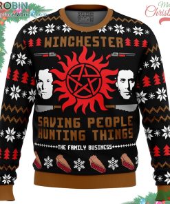 christmas with the winchesters supernatural ugly christmas sweater 192 OerI0