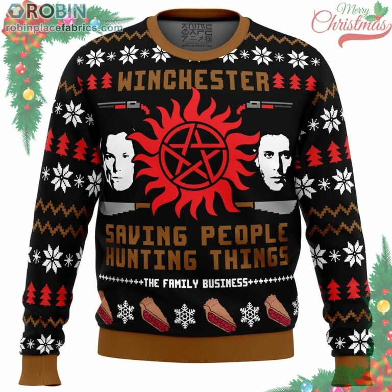 Christmas With The Winchesters Supernatural Ugly Christmas Sweater