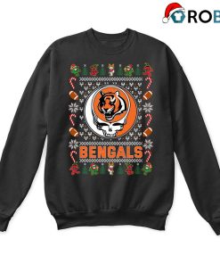 Cincinnati Bengals X Grateful Dead Christmas Ugly Sweatshirt